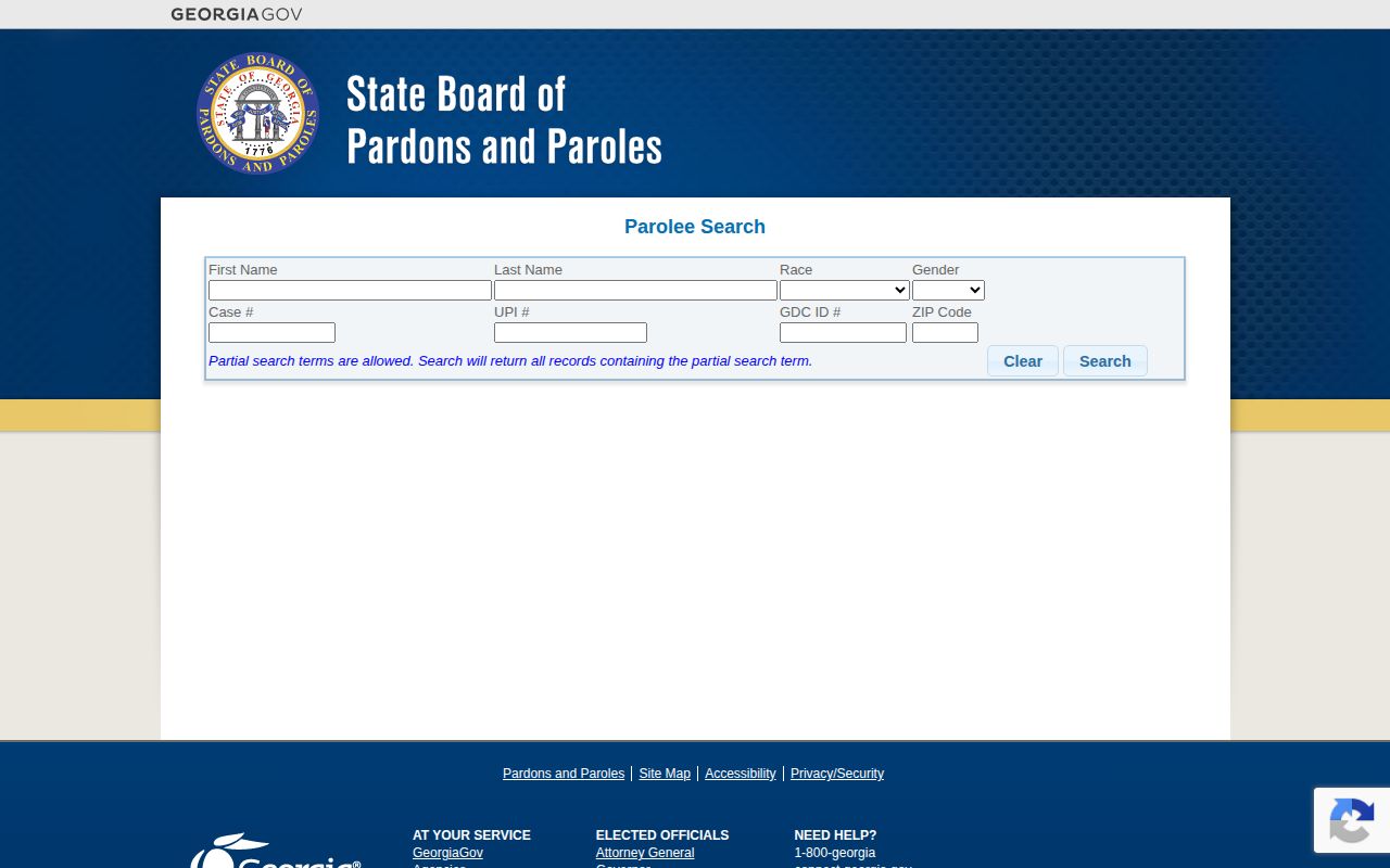 Georgia Parolee Search used for Dodge County parole verification