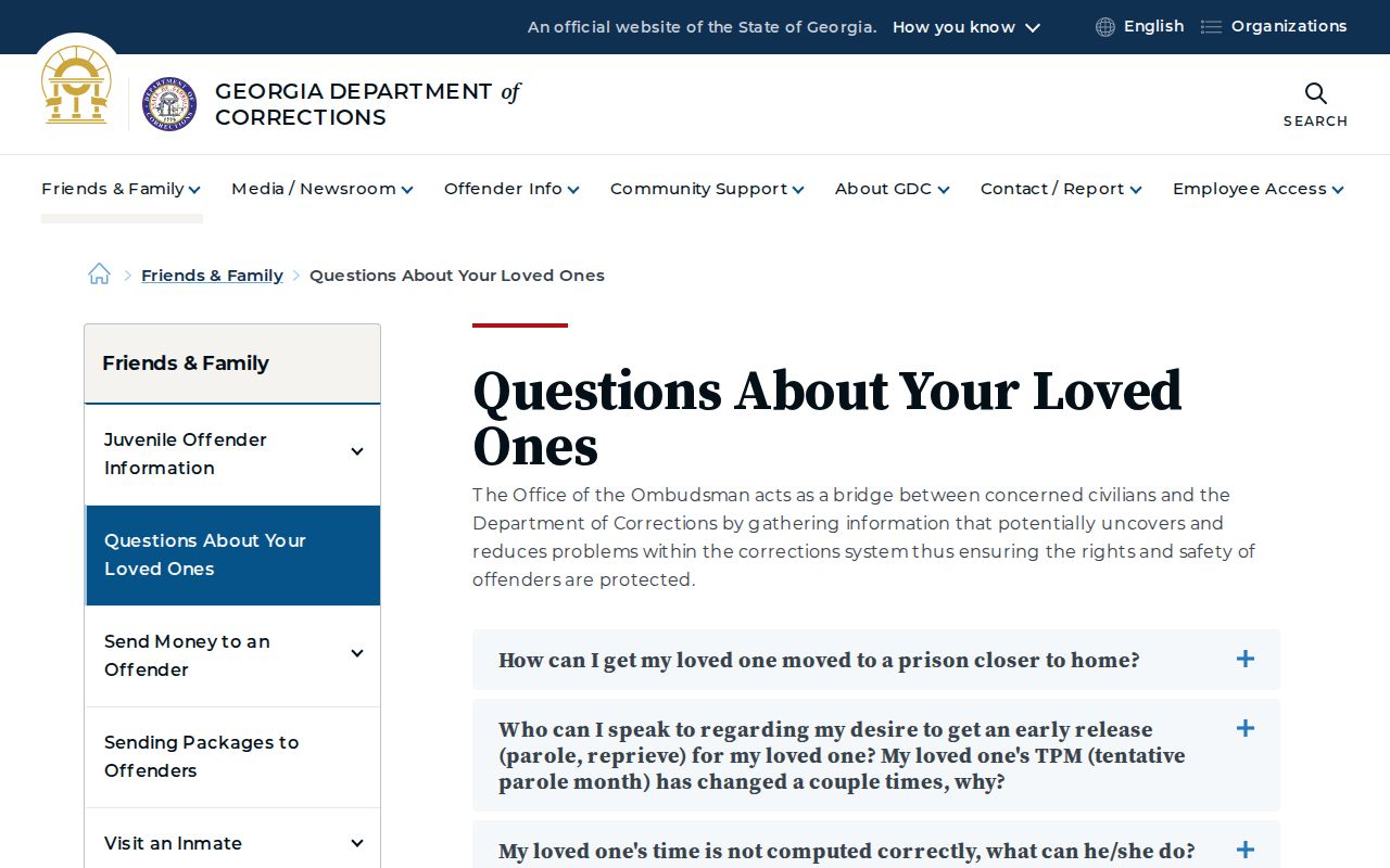 GDC information about finding a state prison release date